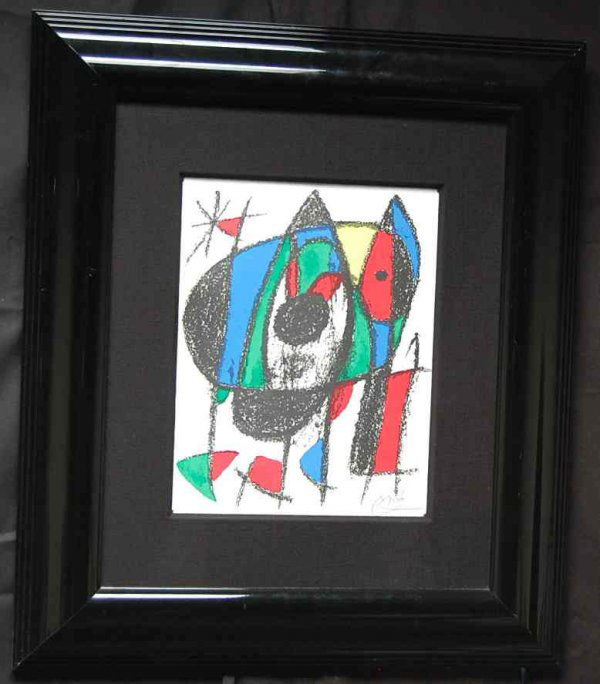 Joan Miro Signed Lithograph: Entitled ' Illustration V ' With CoA and artist hand signature. Gallery price in 1998 was $4500.00.Measurements are: 10 inches wide by 12.5 inches tall, please add 6 inches for frame and matte.