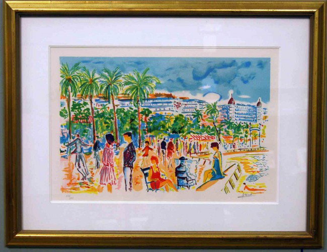 Jean-Claude Picot Color Litholithgraph: Born 1933 self taught artist. This is entitled 'Cote d'Azir -Nice and is numbered 108 of 250. CoA Park West Gallery. measures 22 inches wide and 15 inches tall , add 5 inches for frame.