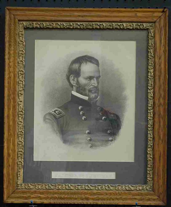 Major General W.T. Sherman Picture: Original Oak Frame