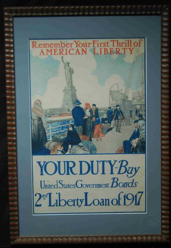 Second Liberty Loan of 1917 Poster: War stamp poster of the first world war.
