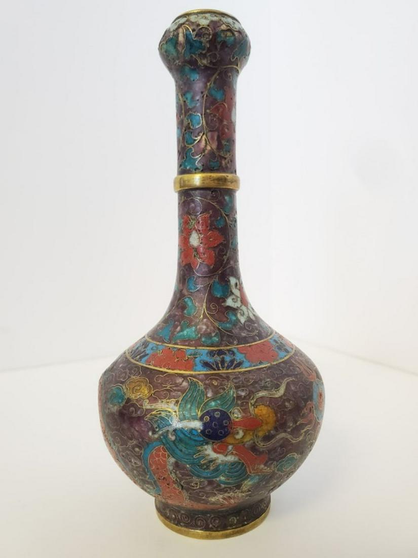 19th Century Qing Dynasty Cloissonne Dragon Vase (1 of 7)