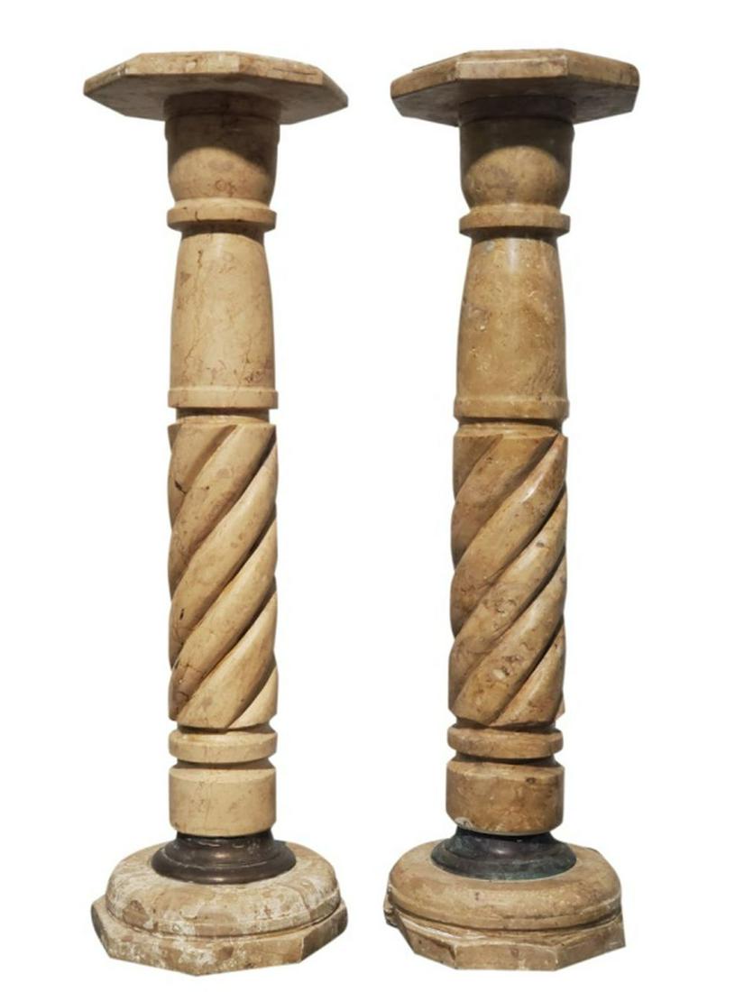 Pair of Vintage Spiral Column Pedestals 42"H (1 of 9)