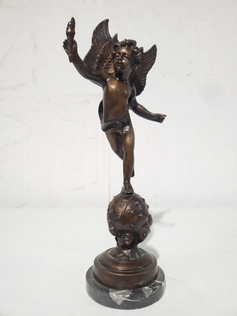Vintage Bronze Cupid, Cherub Sculpture 18"H (1 of 6)