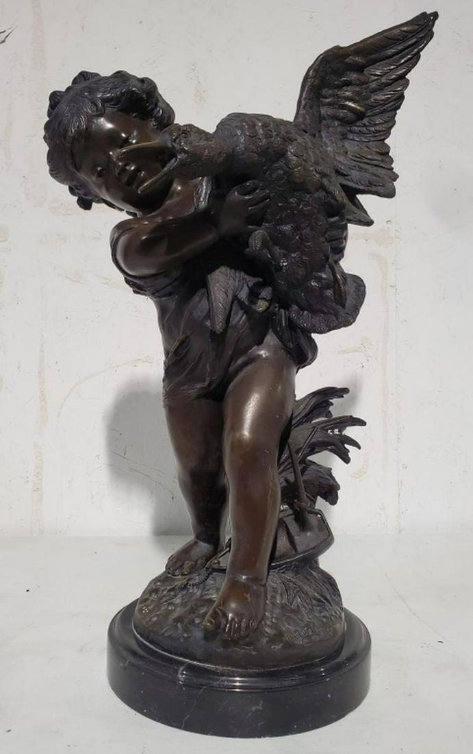 Auguste Moreau Bronze, "Girl with Duck" 23.5"H (1 of 8)
