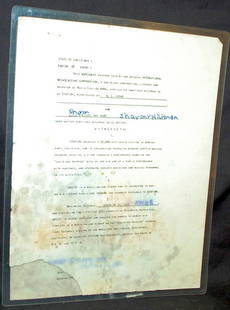 RARE ORIGINAL ELVIS PRESLEY SIGNED 1955 CONTRACT: TWO DRAFTS OF CONTRACT BETWEEN STATION INTERNATIONAL BROADCASTING CORP FOR ELVIS TO PERFORM 52 WEEKS ON THE LOUISIANA HAYRIDE SHOW FOR $200 PER SATURDAY SIGNED AND INITIALED BY ELVIS WITNESSSED BY