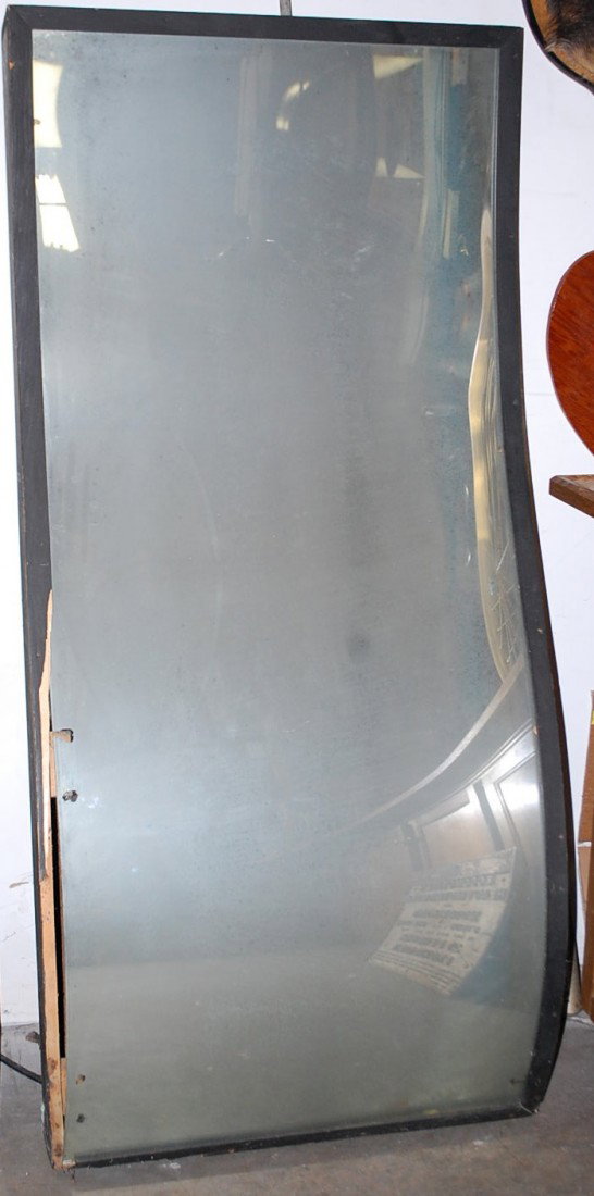 VINTAGE CARNIVAL FUN HOUSE FAT MAN MIRROR: REAL CURVED GLASS, 32"W, 12"D, 70"TALL