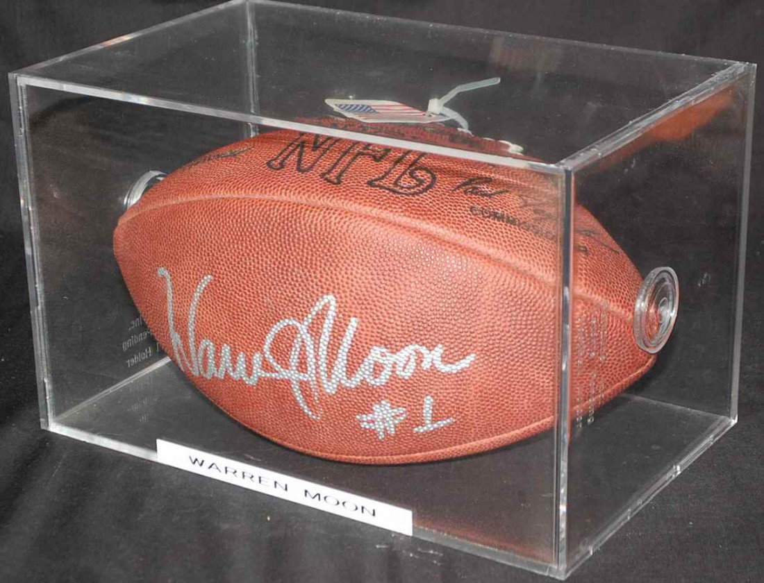 WARREN MOON AUTOGRAPHED FOOTBALL: SIGNED