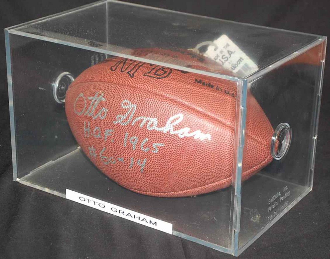 OTTO GRAHAM AUTOGRAPHED FOOTBALL: HALL OF FAME 1965