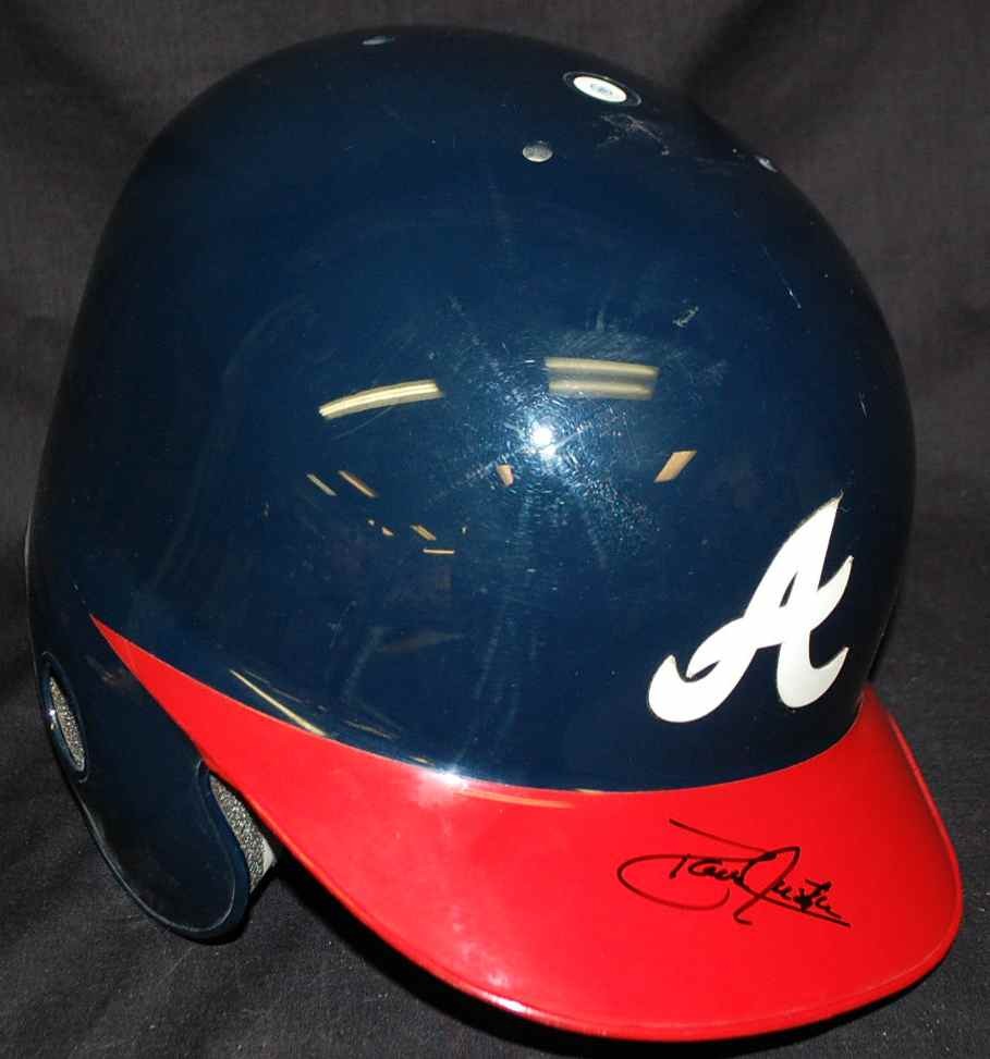 DAVID JUSTICE AUTOGRAPHED BATTING HELMET: SIGNED