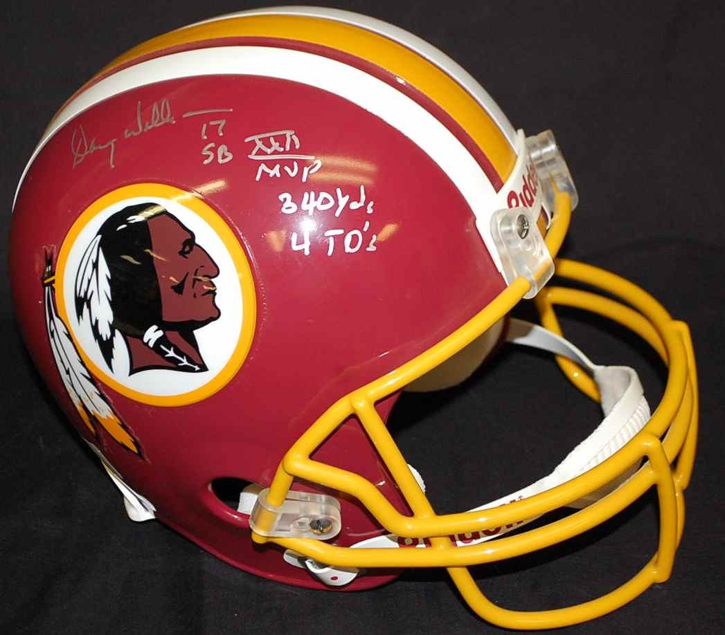 DOUG WILLIAMS AUTOGRAPHED FOOTBALL HELMET: WASHINGTON REDSKINS SUPER BOWL XXII MVP 340 YARDS AND 4 TOUCHDOWNS