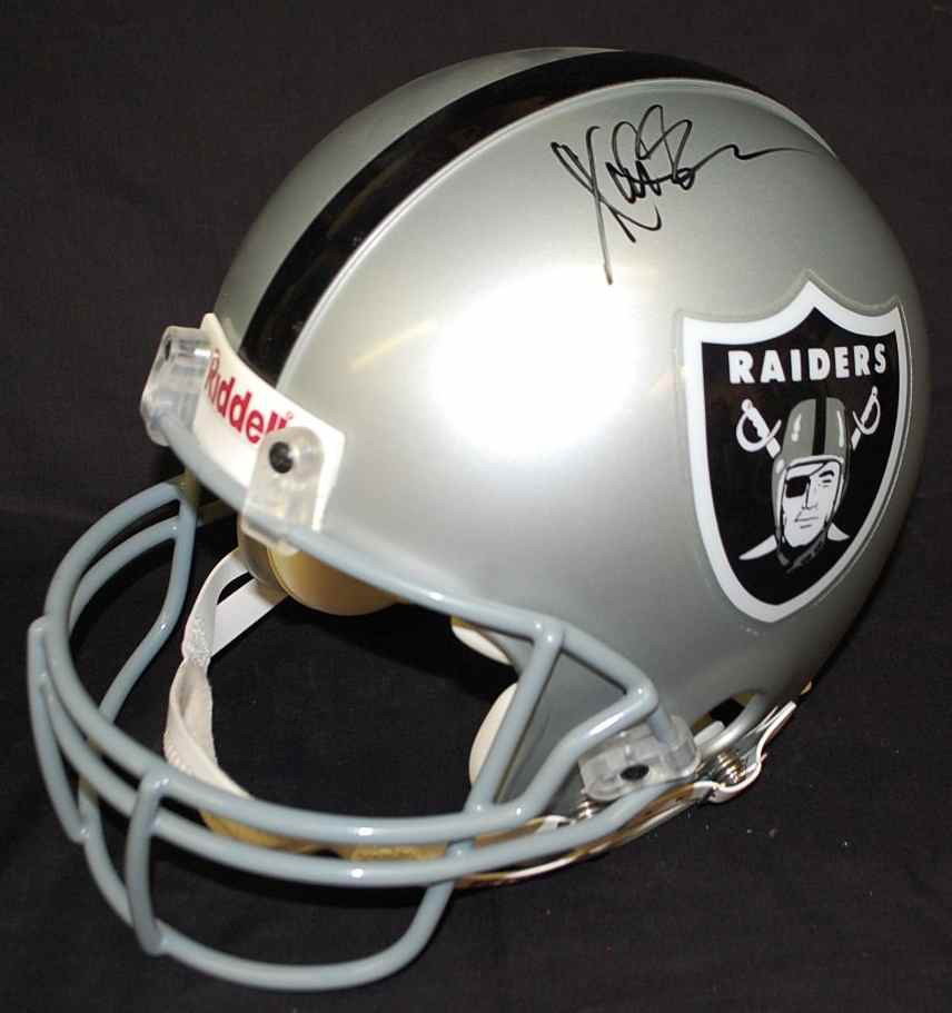 MARCUS ALLEN AUTOGRAPHED FOOTBALL HELMET: OAKLAND RAIDERS