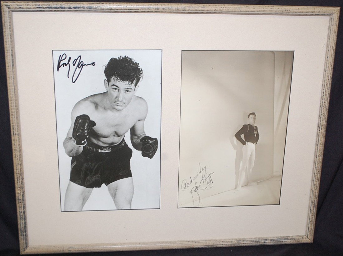 THE BOXER & THE BALLET DANCER PICTURES: ROCKY GRAZIANO WORLD MIDDLEWEIGHT CHAMP 1949-1950 & JOHN KRIZA BALLET THEATRE NYC 1940-1950