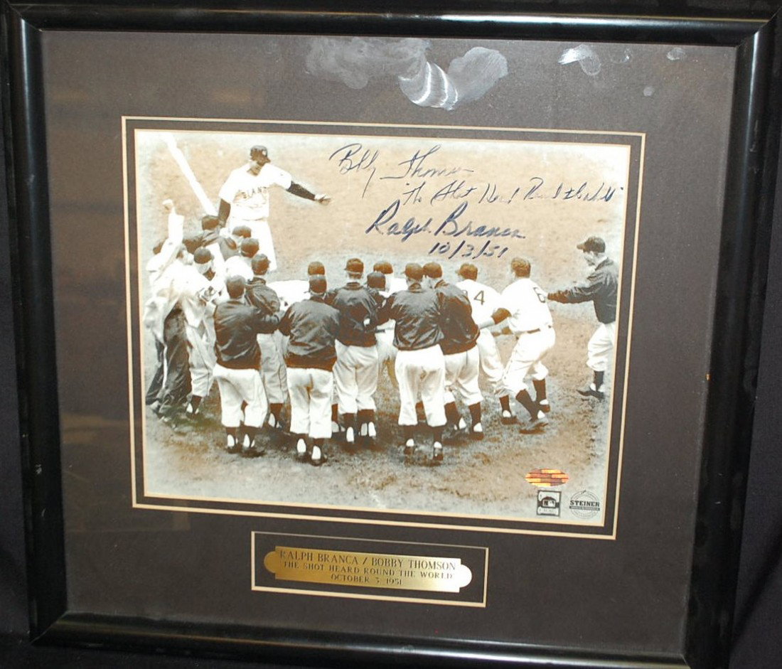 RALPH BRANCA & BOBBY THOMSON AUTOGRAPHED PIX: WITH COA FROM STEINER COLLECTIBLES