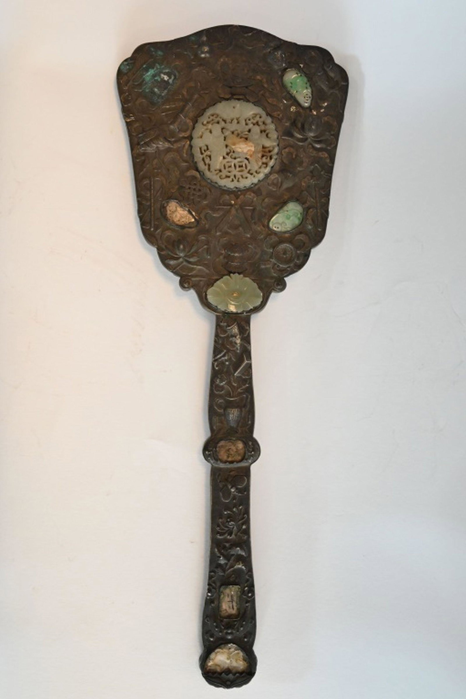 19th Century Chinese Royal Hand Mirror 18" (1 of 7)