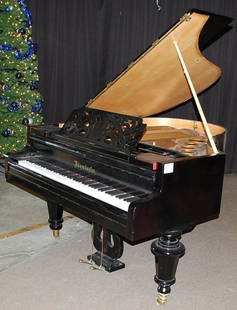 018: BOSENDORFER EBONIZED BABY GRAND PIANO: SERIAL #10321, SIGNED ON SOUNDBOARD