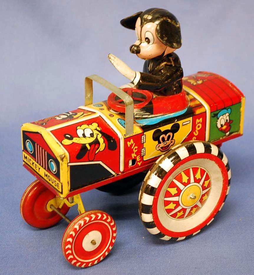 LINEMAR MICKEY MOUSE DIPSEY CAR: WINDUP, 1950'S