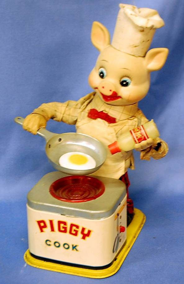 BATTERY OPERATED PIGGY THE COOK: WITH ORIGINAL BOX