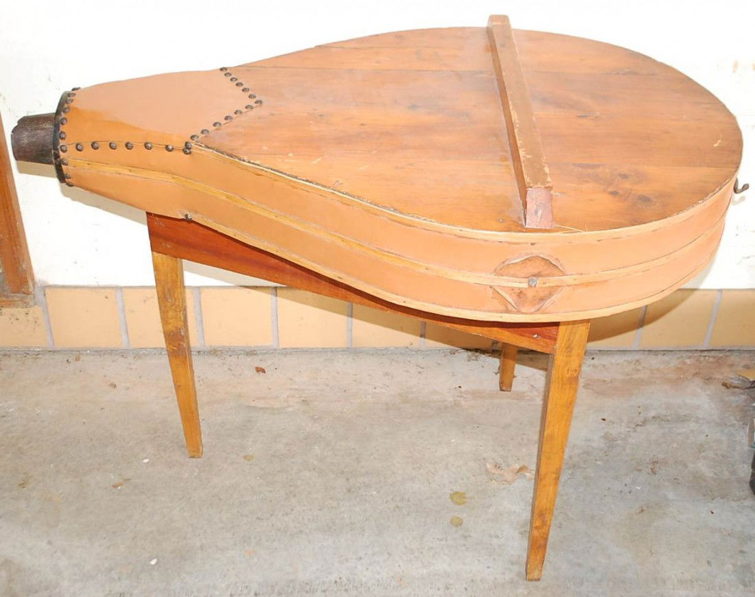 082: UNUSUAL BELLOWS TABLE: EARLY BELLOWS ON CUSTOM STAND