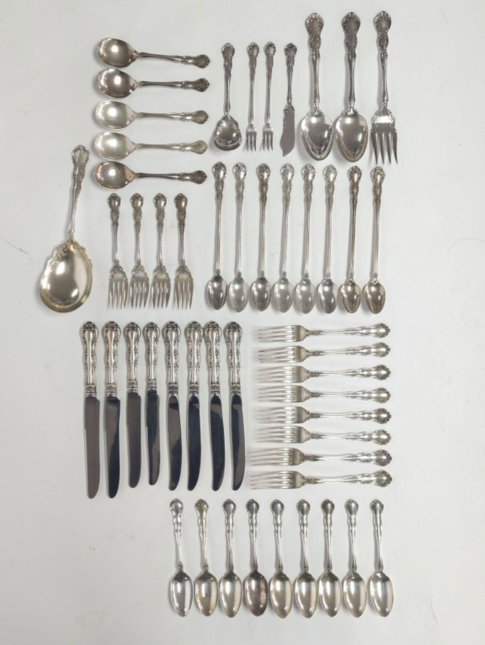 50 pc. Wallace Sterling, Old Atlanta Flatware (1 of 19)
