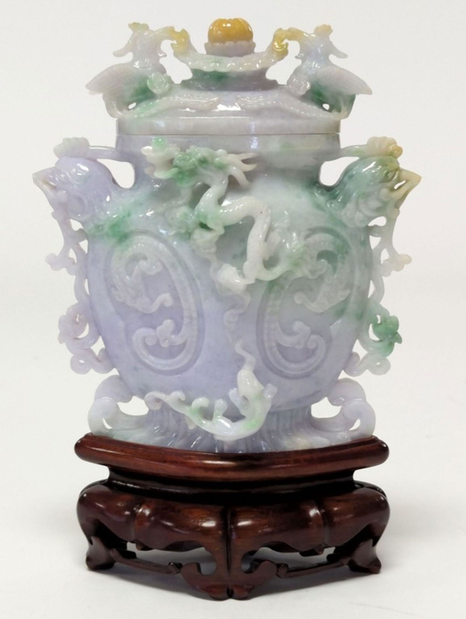 Antique Chinese Jadeite Vase with Lid 4.75"H (1 of 13)