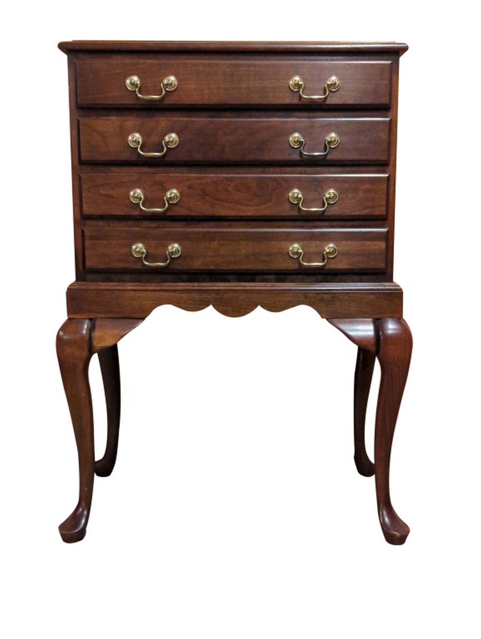 Solid Cherry Queen Anne Style Silver Chest (1 of 8)