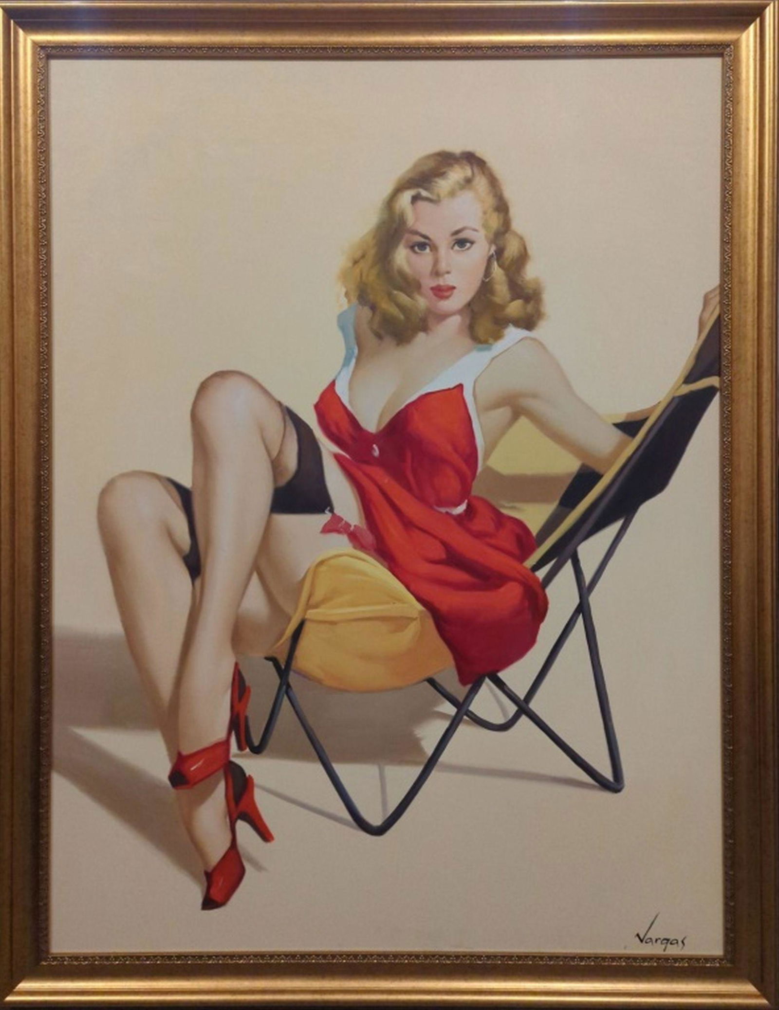 HUGE Original, Manner of Alberto Vargas, Canvas (1 of 6)