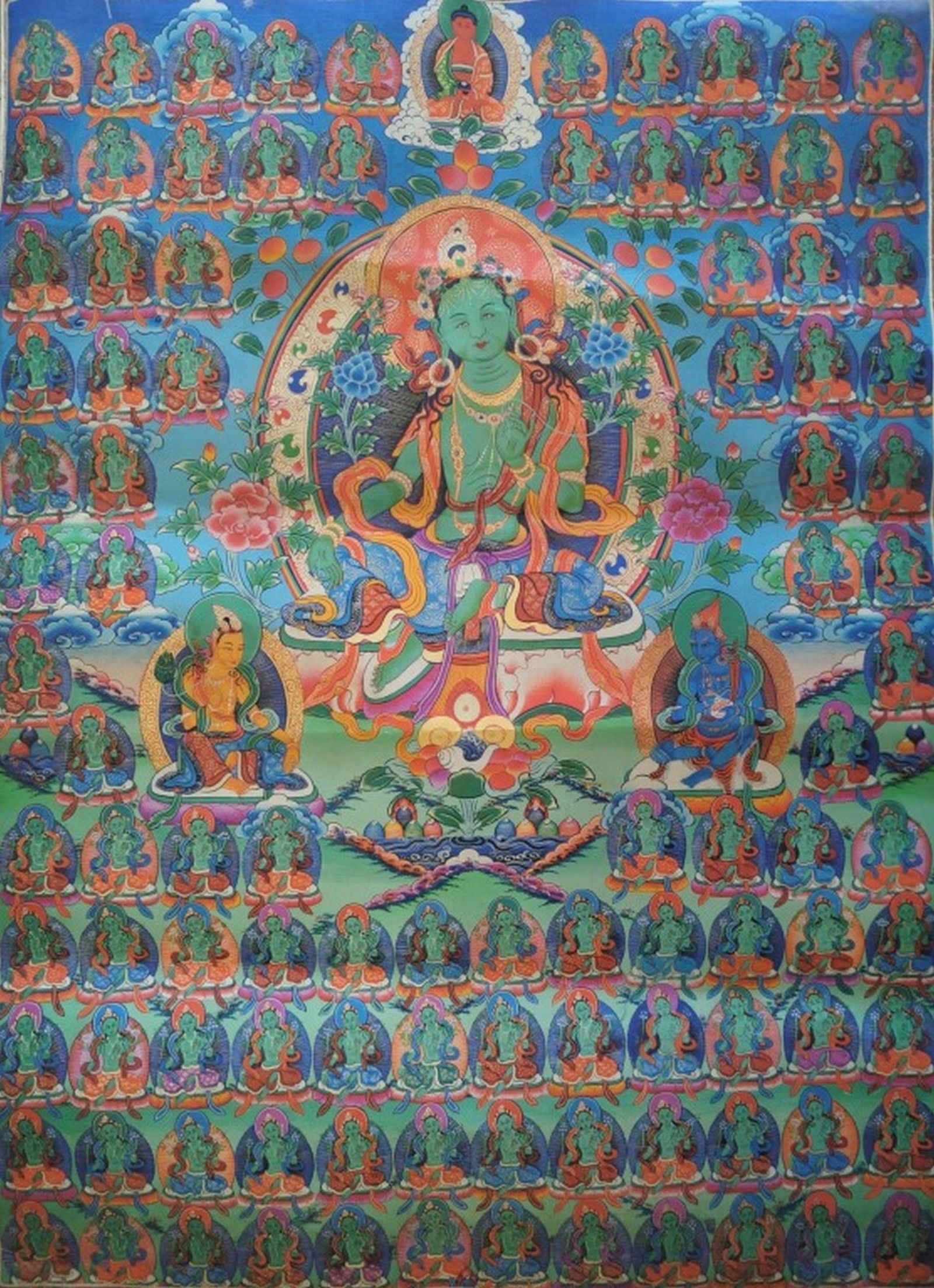 Antique Chinese Tangka 35 x 24" (1 of 8)