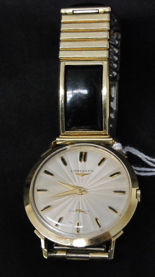 081: LONGINES 14K GOLD WATCH: HANDSOME DESIGN