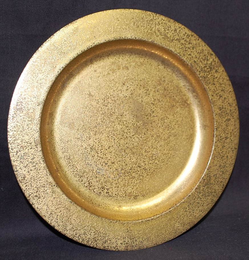 041: TIFFANY STUDIOS NEW YORK BRONZE CHARGER: SIGNED ON UNDERSIDE #1749, 7.5"DIAMETER