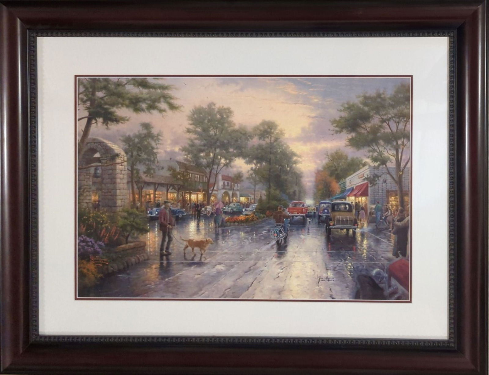 Thomas Kincade Ltd Edition "Carmel" COA: Fine limited edition lithograph by the Painter of Light Thomas Kincade titled Carmel, Sunset on Ocean Avenue! Comes with consignor provided COA from the highly credible Park West Gallery. Image size: