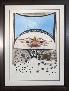 Dali "Anamorphoses L'Arlequin" Signed, $14,500: Wildly imaginative in color and subject we offer this original colored lithograph of Salvador Dali painting Anamorphoses LArlequin. This is the number 31 of only 300 created on Rives paper. Catalogue