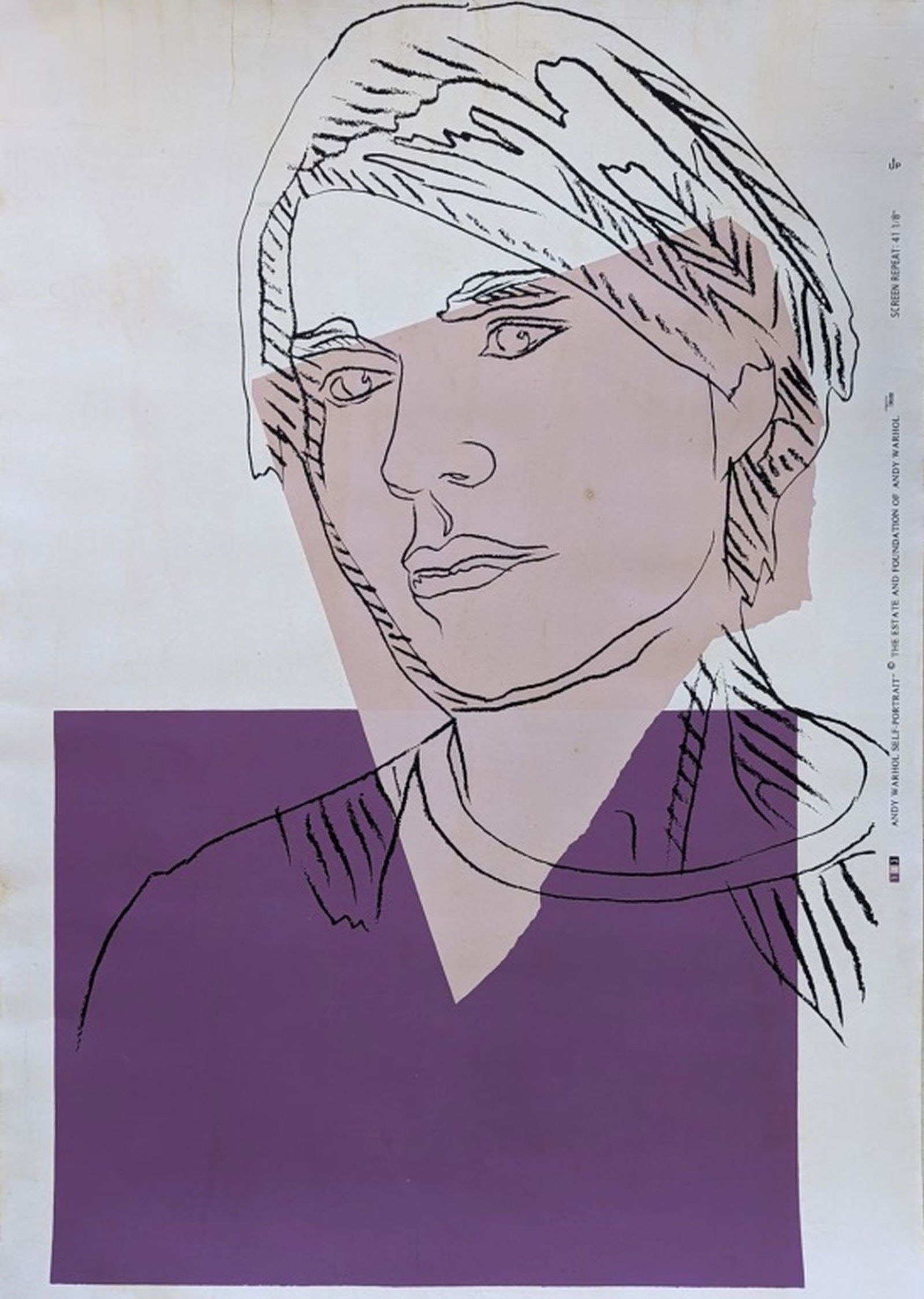 Rare Andy Warhol Self Portrait Wallpaper on Paper (1 of 9)