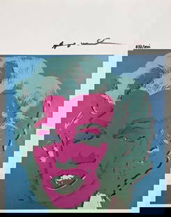 Andy Warhol Ltd Edition Print "Marilyn Monroe" COA: ANDY WARHOL: Hand signed limited edition print of The Shadow, a self portrait. This beautiful screen print has a very desirable low number (33/200) and is ink signed by the artist in the top right han
