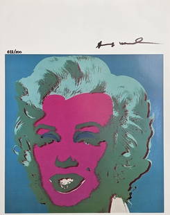 Andy Warhol Ltd Edition Print "Marilyn Monroe" COA: ANDY WARHOL: Hand signed limited edition print of The Shadow, a self portrait. This beautiful screen print has a very desirable low number (33/200) and is ink signed by the artist in the top right