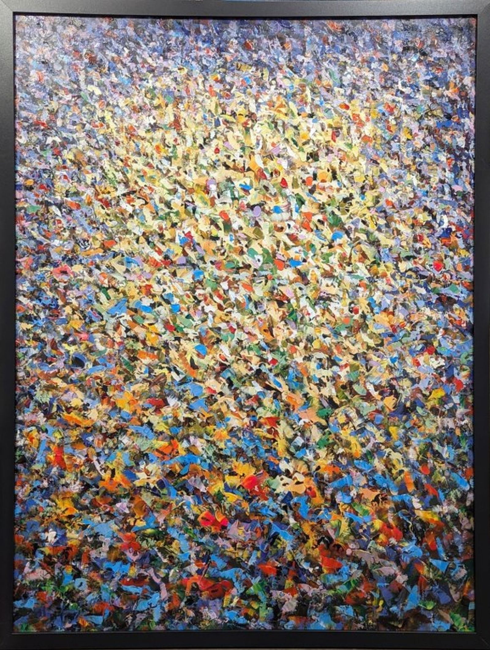 Original in the Manner of Lee Krasner 48 x 36": Canvas Large, Striking, and spectacular original painting in the manner Lee Krasner, the wife of Jackson Pollock! We base this attribution on the same medium, style, complexity, and signature as used