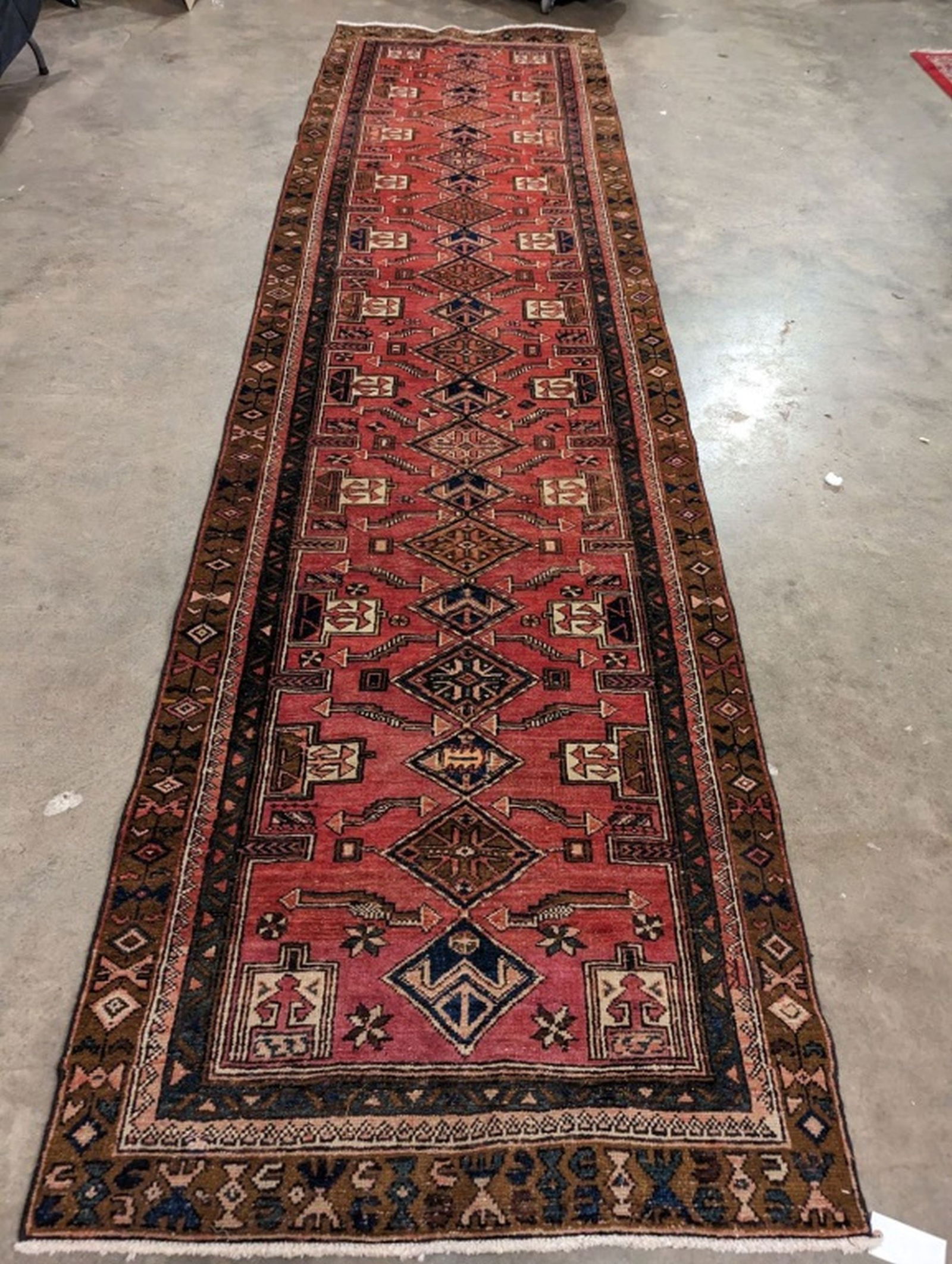 Heriz Hand Knotted Runner Rug 3.8 x 13.4 ft (1 of 7)