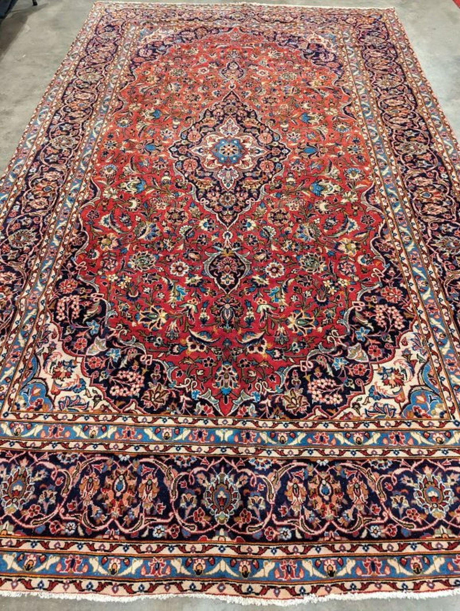 Kashan Hand Woven Rug 7.10 x 13 ft (1 of 7)