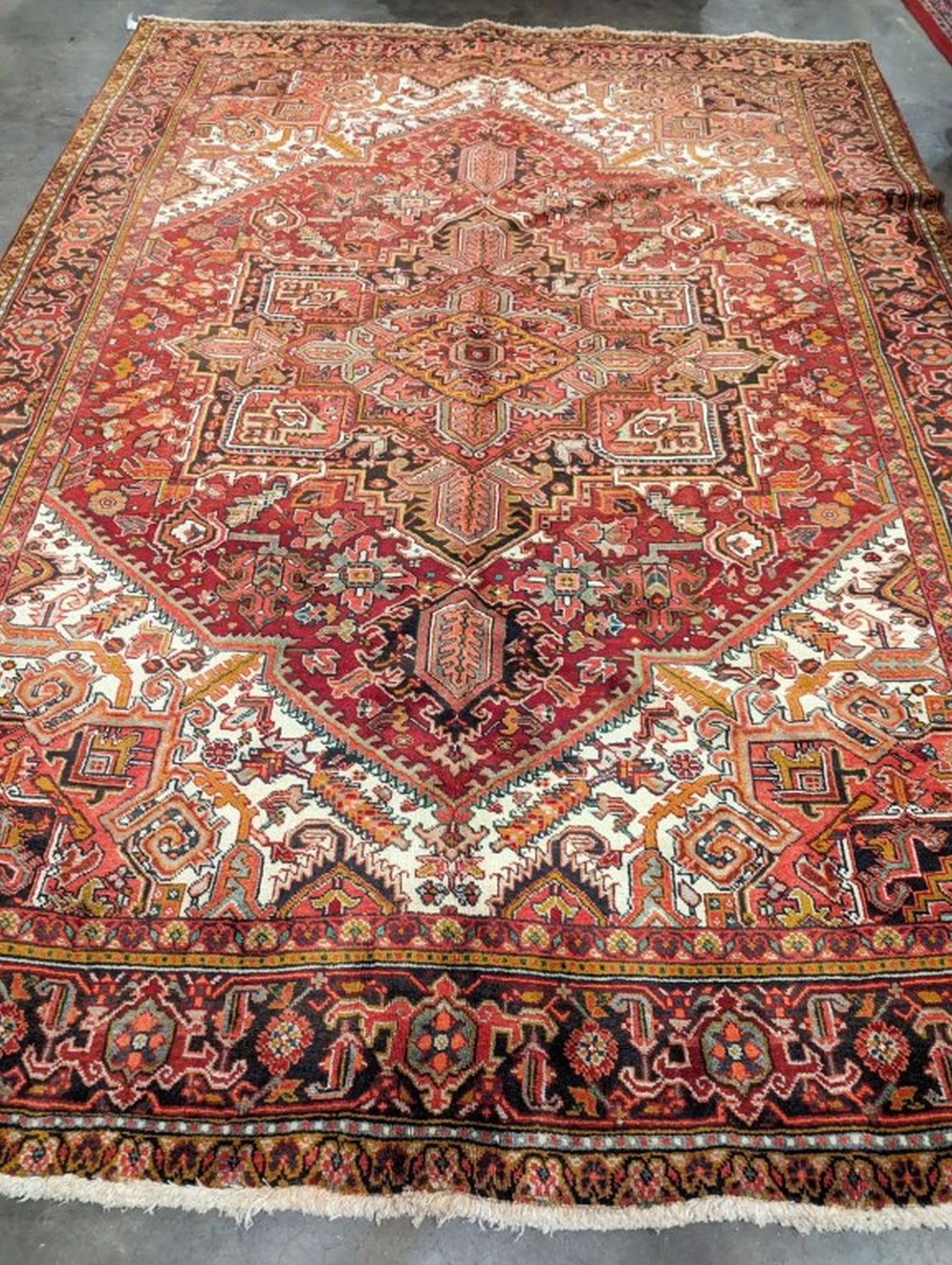 Ahar Hand Woven Rug 8.4 x 11.6 ft: Beautiful Hand Knotted Rug! In good condition and ready to use. Semi-antique 20 - 70 years old. Size: 8.4 x 11.6 ft. Retail $3300. Congratulations to the winning bidder.