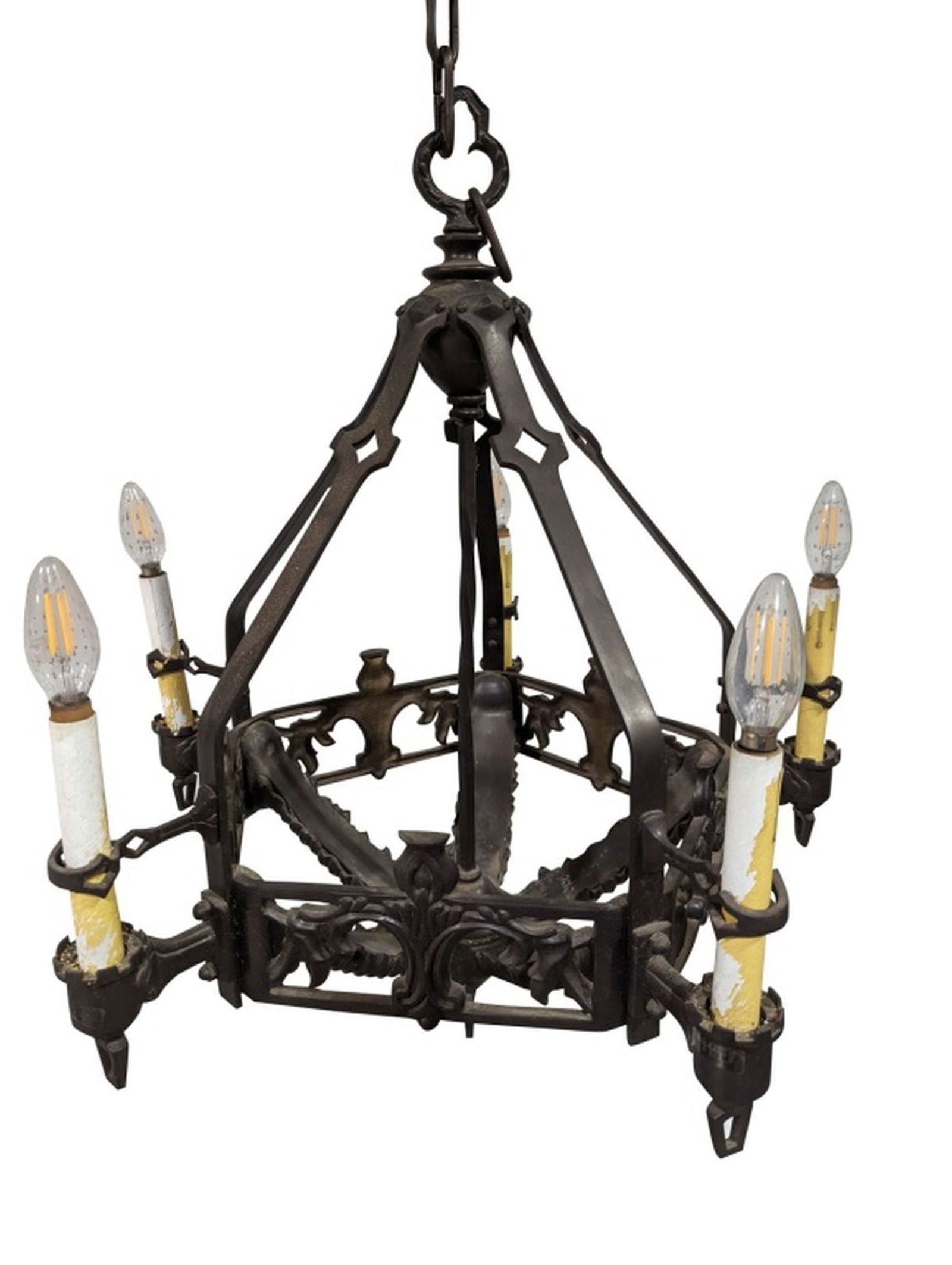 Vintage Black Cast Iron Chandelier #2 (1 of 6)