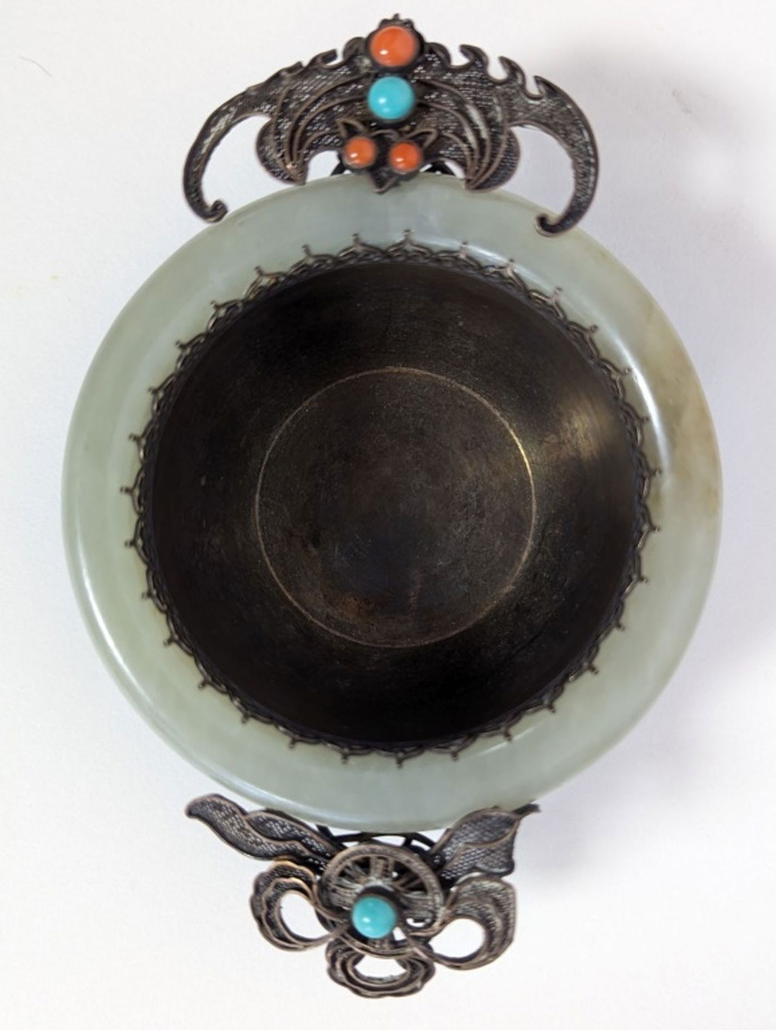 Qing Dynasty, Jade, Silver, Libation Cup (1 of 8)
