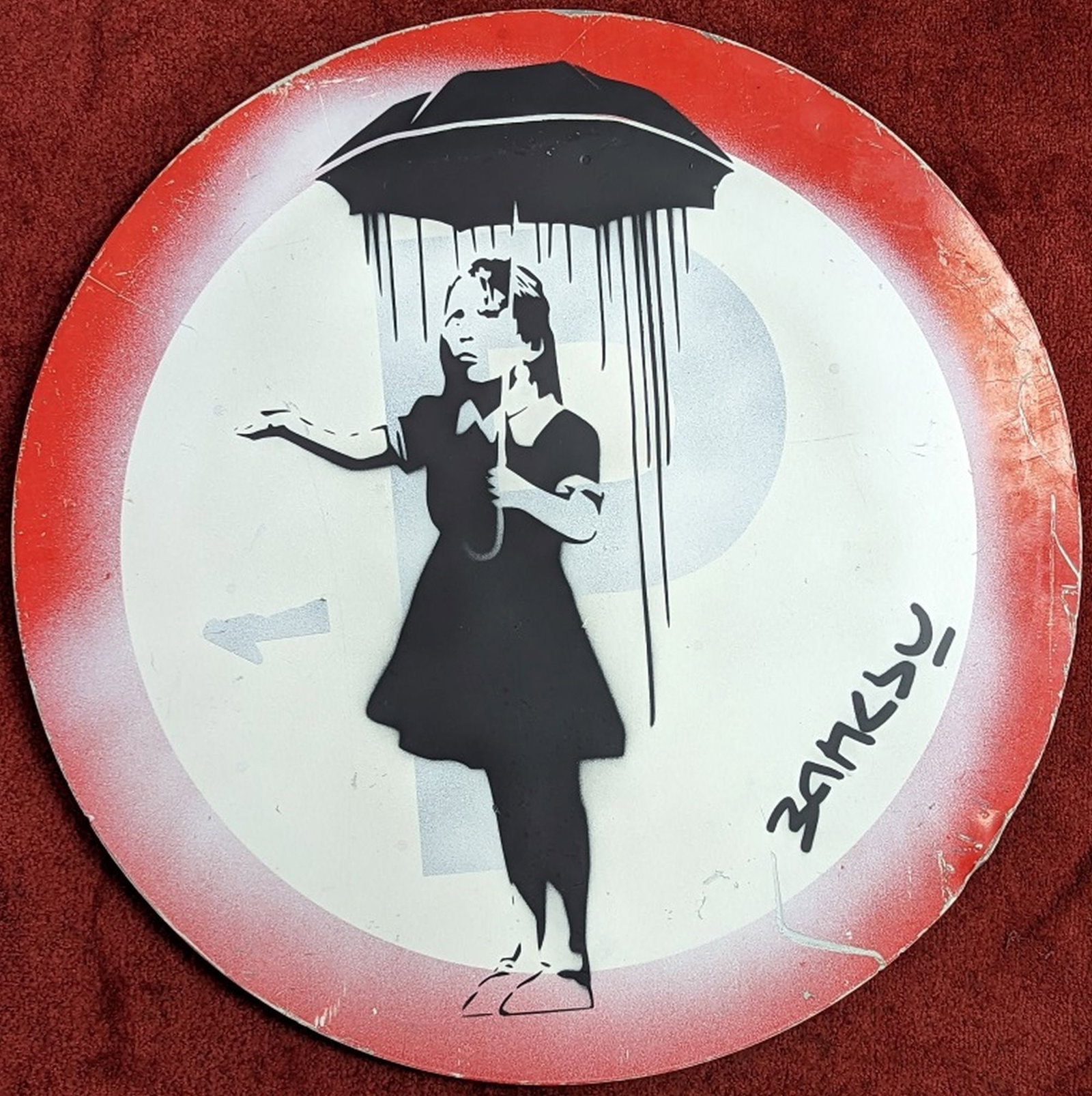 Graffiti Art Traffic Sign "Welcome to Hell" (1 of 5)