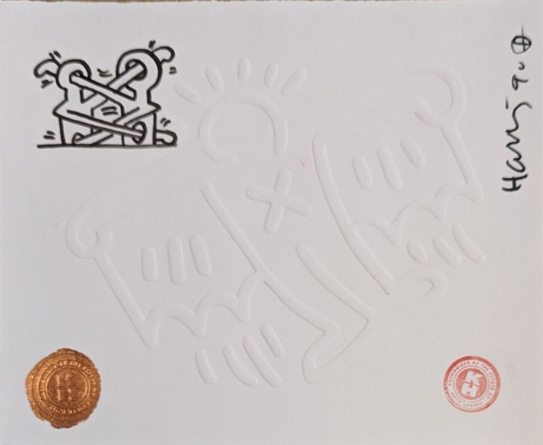 Keith Haring Embossed White Icon, Signed (1 of 9)