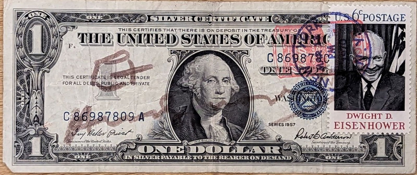 1 Dollar Bill Hand Signed Andy Warhol (1 of 7)