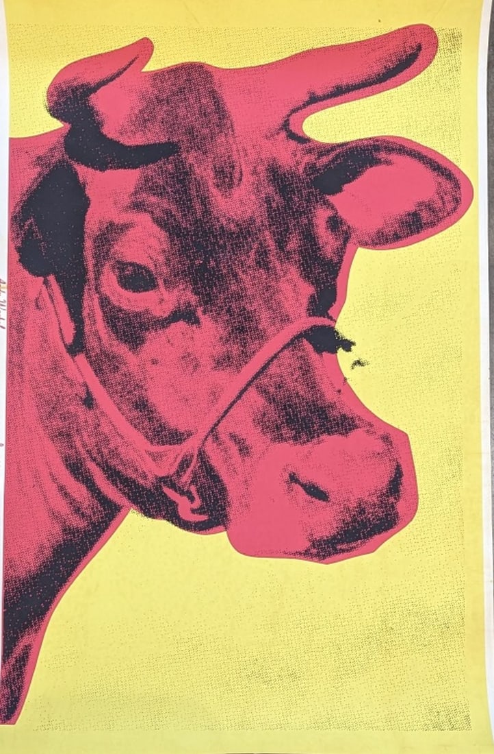 Rare Andy Warhol "Cow" Lithograph 47 x 31" (1 of 9)