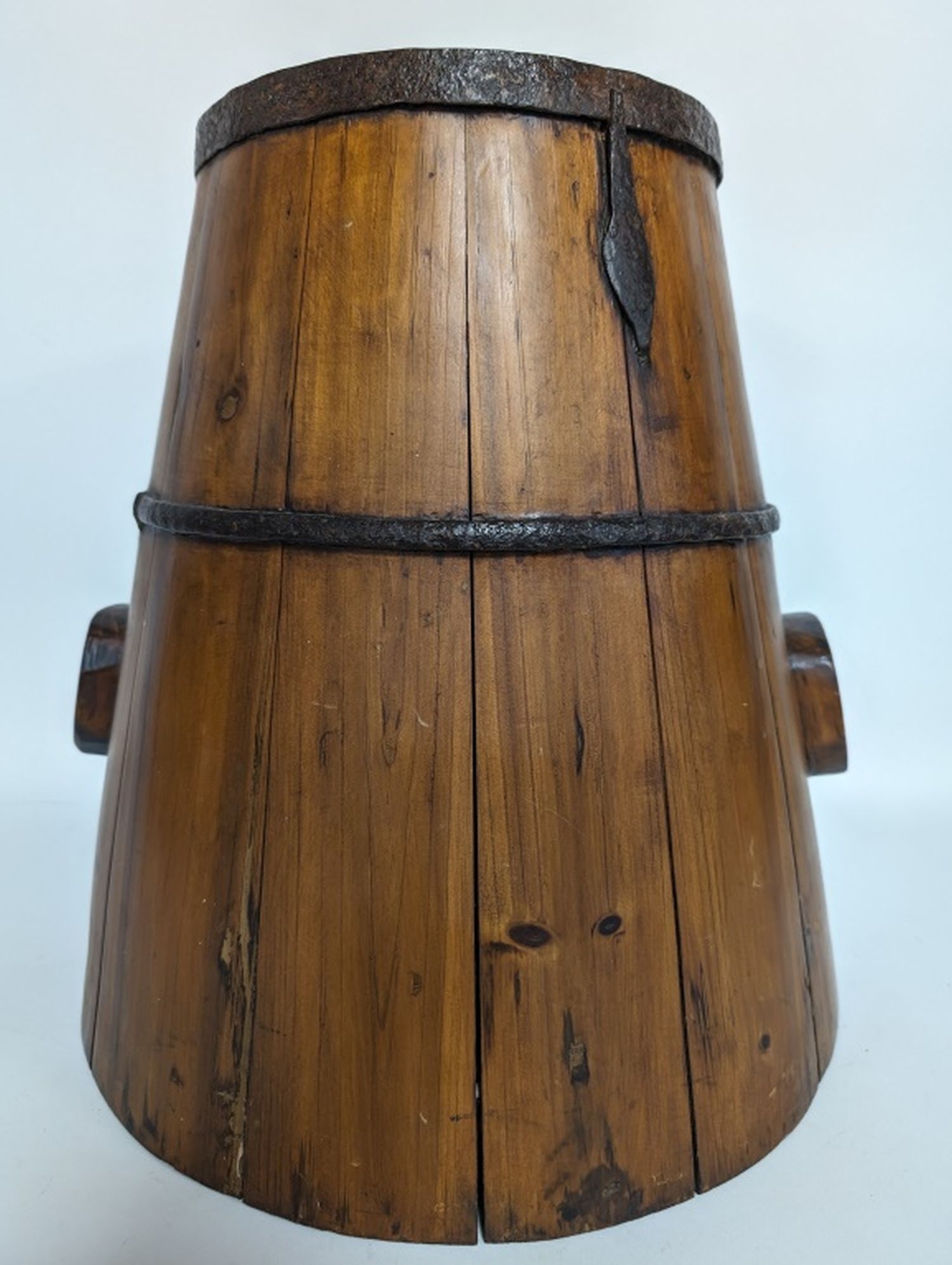 Unique Antique Hand Crafted Wood Bucket (1 of 9)