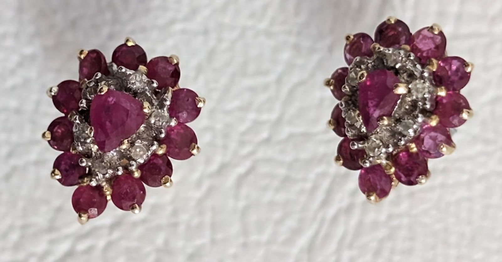 10K Ruby and Diamond Earrings (1 of 5)