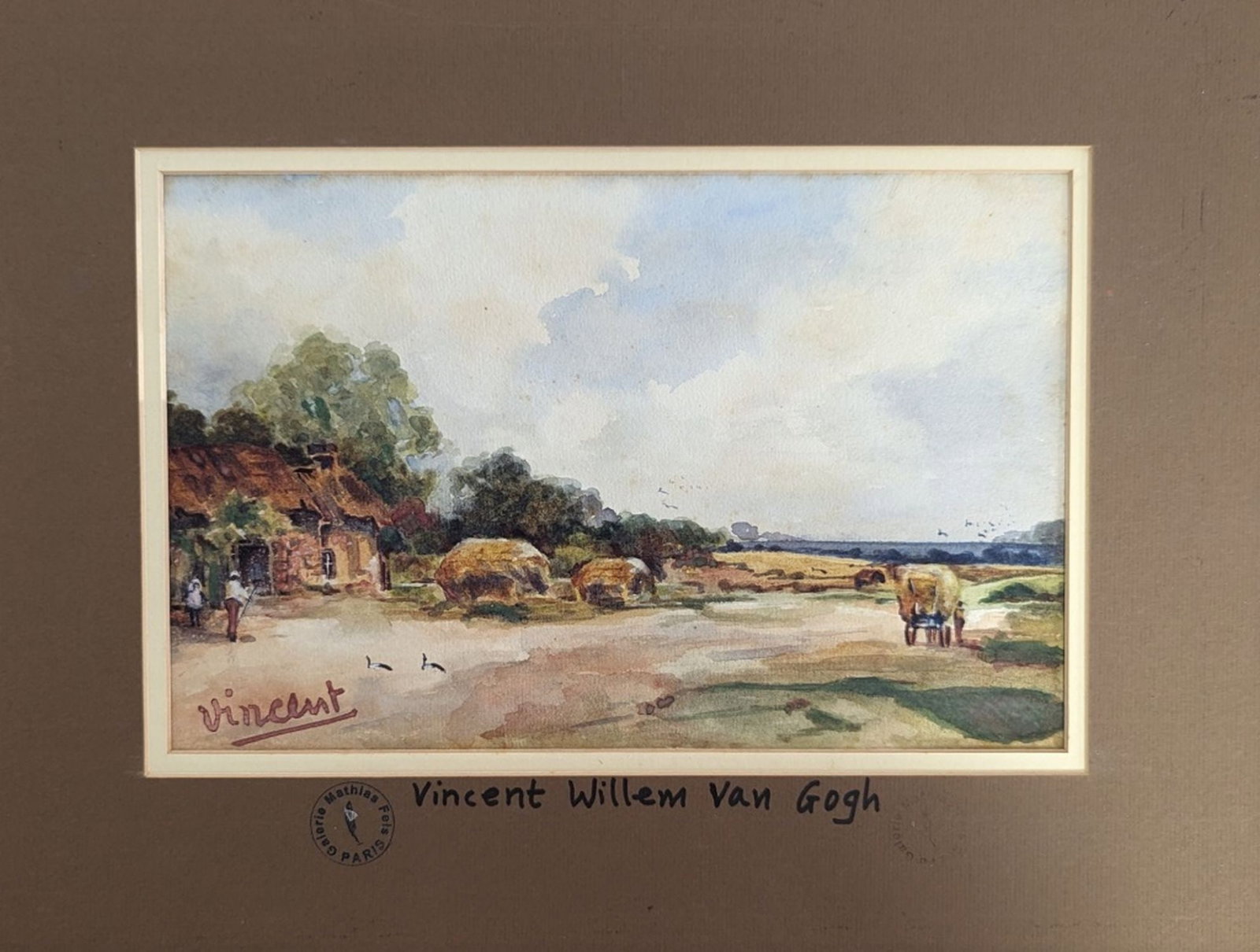 Original in the Manner of Vincent Van Gogh: This is an original painting of a quaint Euro far, and landscape in the manner of perhaps the world's best known artist Vincent Van Gogh! We base this attribution on the same medium, style, complexity