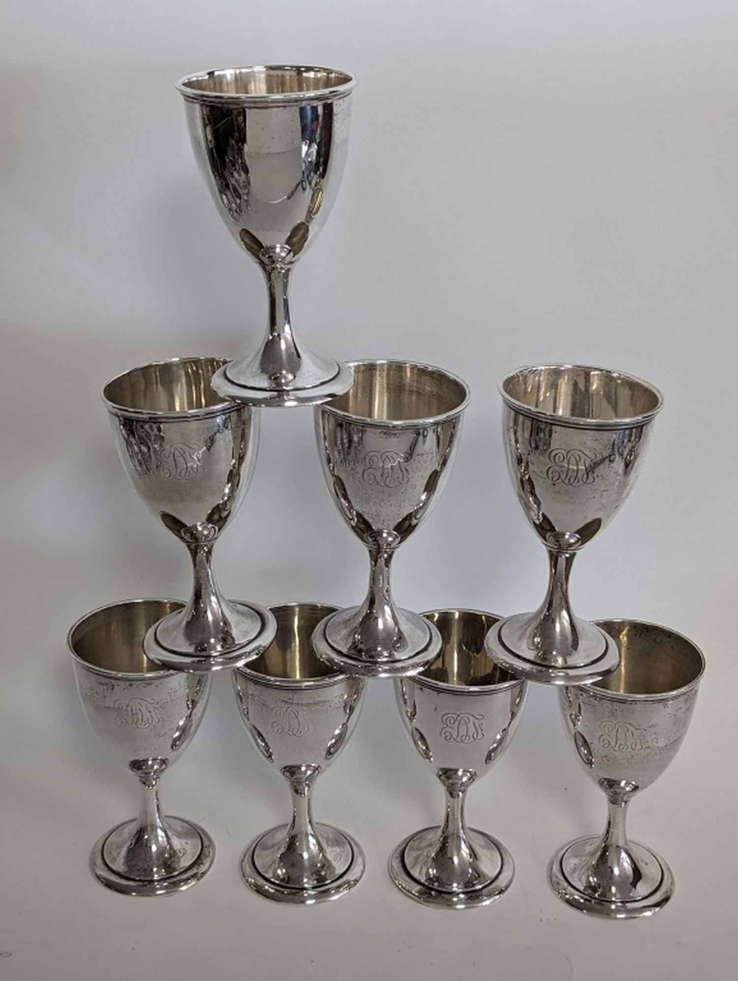 8 Baltimore Sterling Silver Goblets 940 grams (1 of 15)