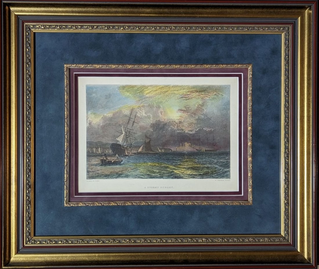 Henry Dawson Engraving "A Stormy Sunset" (1 of 6)