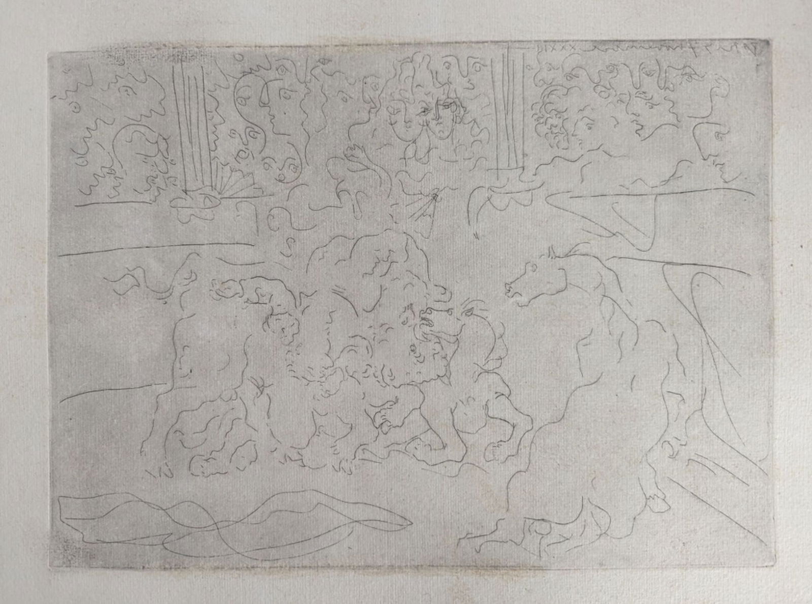 After Picasso Taureau et Chevaux dan's Arene Etching (1 of 6)